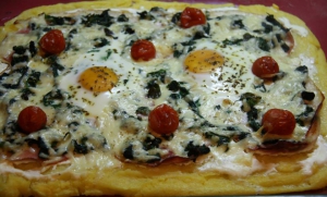 Polentová "pizza"