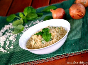 Risotto con prosecco e basilico (rizoto s proseccem a bazalkou)