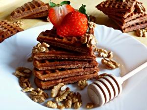 Pohankové wafle s vlašskými ořechy a Ghíčkem