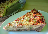 Bezlepkový quiche se šunkou, pórkem a sýrem