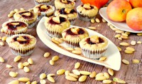 Dýňovo- mandlové kakaové muffiny s jablky a ovocem