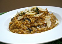 Hříbkové risotto s růžovým vínem