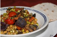 Cizrnový salát s pečenou zeleninou