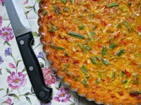 Fazolkový quiche s cheddarem a ajvarem