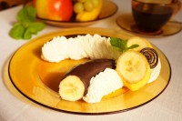 Banán v čokoládě se šlehačkou