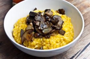 Veganské dýňové risotto s lesními houbami