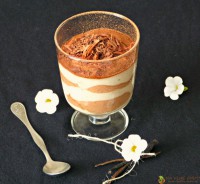 Vanilkový pohár s banánem a kakaovým práškem (univerzální - zmrzlina, krém)
