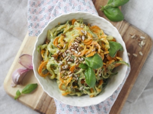 Zeleninové špagety s avokádovou omáčkou