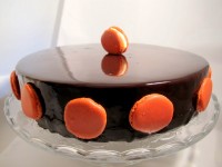 Pomerančový dort s čokoládovou pěnou a zrcadlovou glazurou