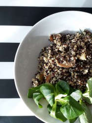 Quinoa s kuskusem, cuketou, žampiony a česnekem