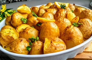 Citronové brambory pečené s bylinkami