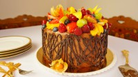 Kakaový dort s ovocem