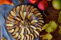 Dýňovo ořechový koláč s jablky a hruškami