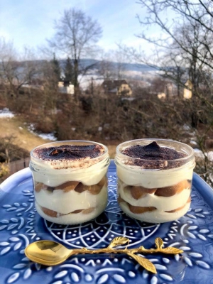 Tvarohové skleničkové tiramisu